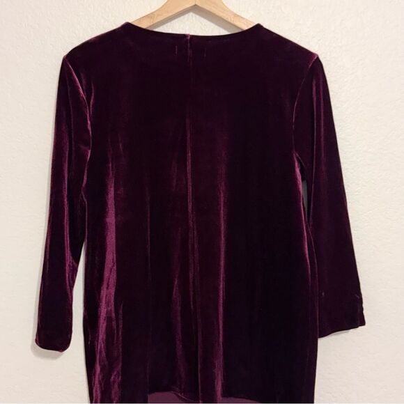 Charter Club Velvet Long Sleeve Top in Deep Burgundy S - Picture 4 of 4